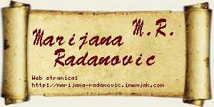 Marijana Radanović vizit kartica